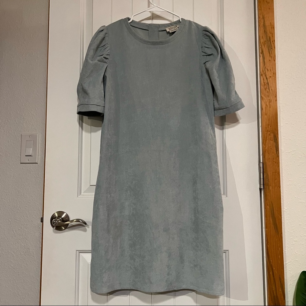 Light Blue Knee Length Dress